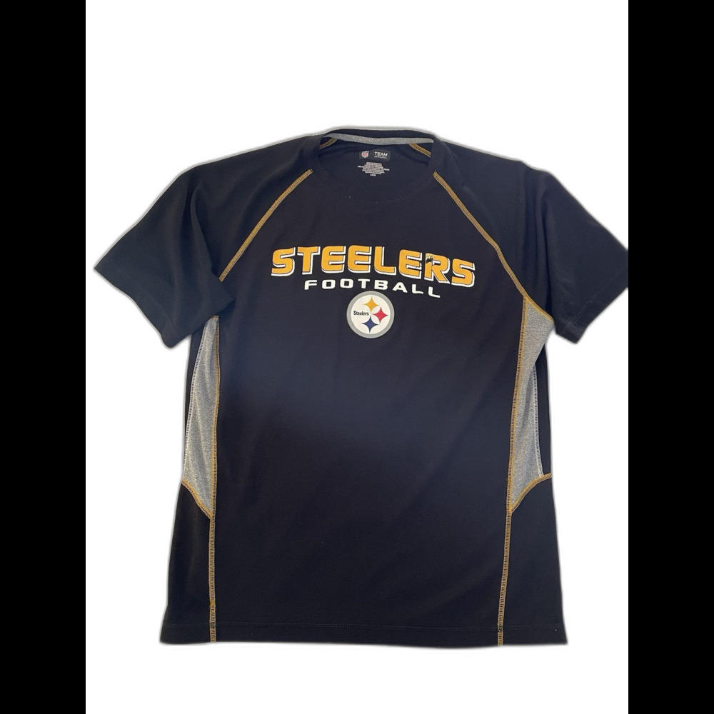 Team Apparel Shirt Men Size Large Black NFL Football Pittsburgh Steelers Fan